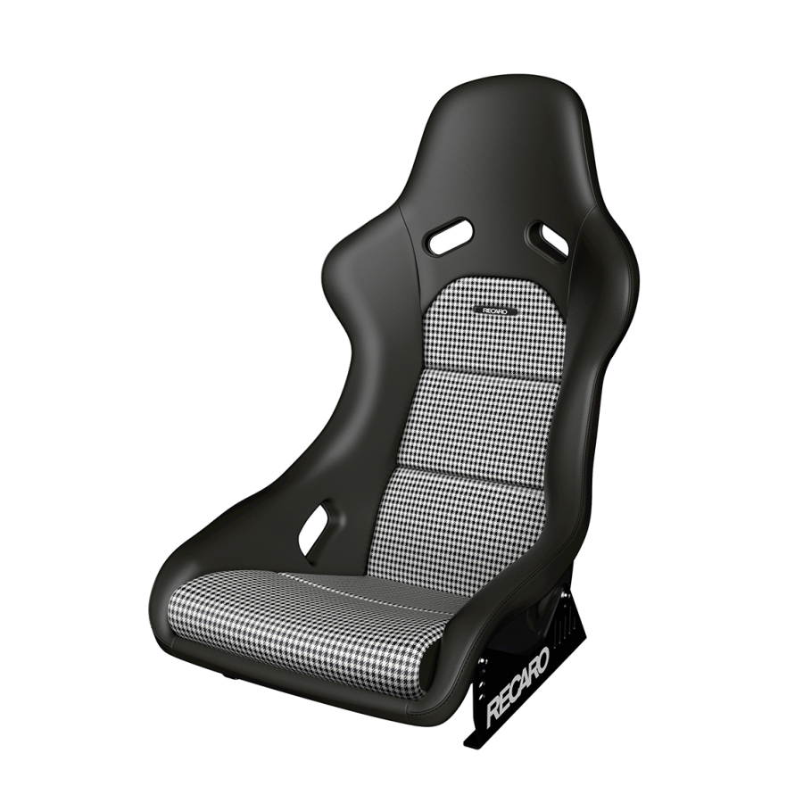 Baquet RECARO Classic Pole position - Cuir noir / Tissu Pepita - Homologu? route 