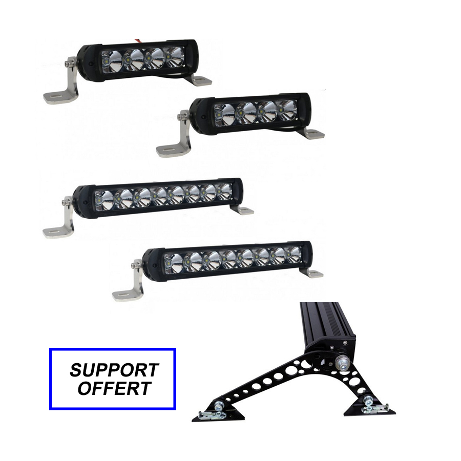 Pack 2 rampes de 4 + 2 rampes de 8 LED RACING + support offert 