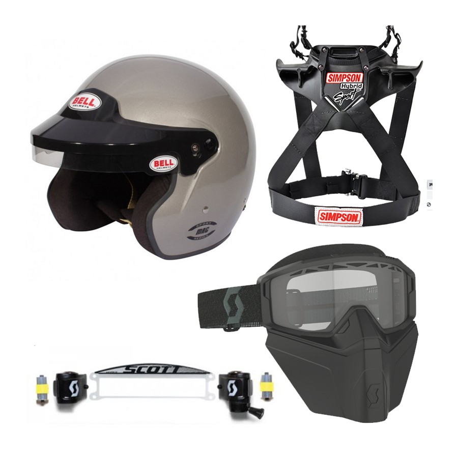 Pack Casque Turn One FIA + Masque pare pierre Scott  