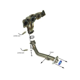 Collecteur Inox RC Racing Citroen C2 1.6 16v VTR/VTS