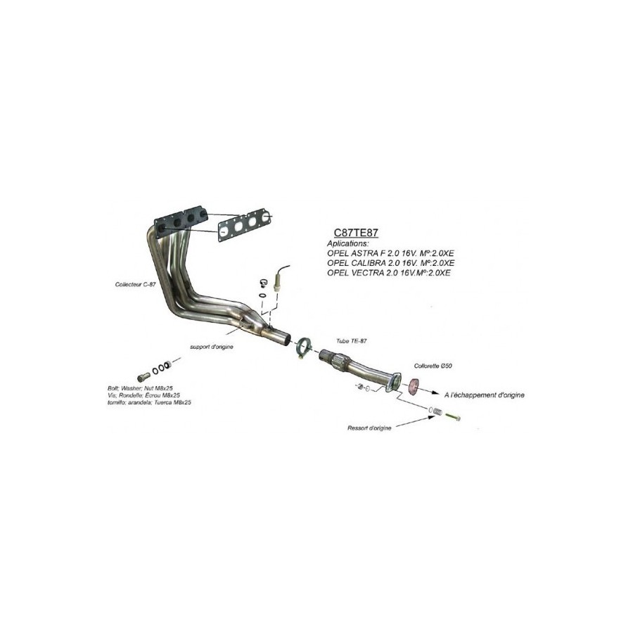 Collecteur Inox RC Racing Opel Calibra 2.0 150cv C20XE