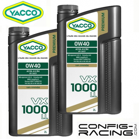 Huile Yacco VX 1000 LL 0W40 2L (lot de 2)