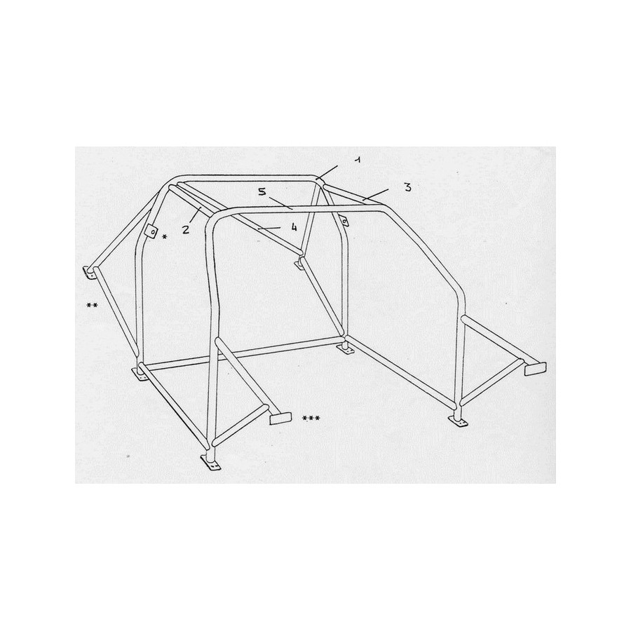 Arceau Standard FIA SPARCO Renault 5 GT Turbo 8 PTS à boulonner