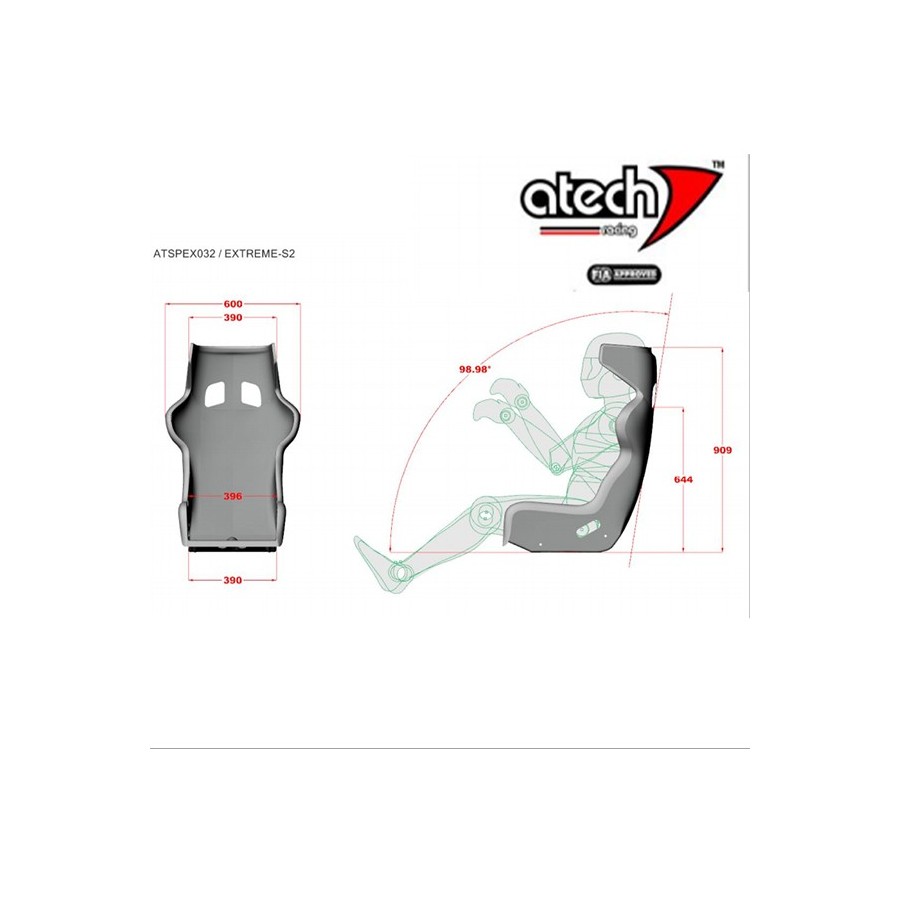 Baquet ATECH FIA Extreme S2 + Harnais