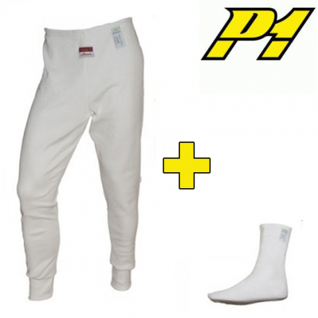Pantalon + chaussettes P1 FIA 8856-2018 - Blanc  