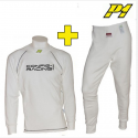 Tee-shirt + Pantalon P1 CRC FIA 8856-2018 - Blanc  