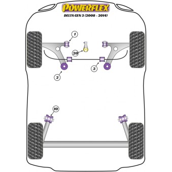 Silent blocs Powerflex Lancia Delta Mk3 (2008-2014) 