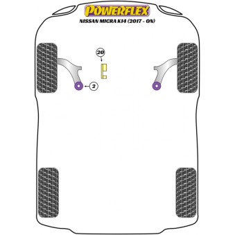 Silent blocs Powerflex Nissan Micra (K14) MK5 (2017-) 
