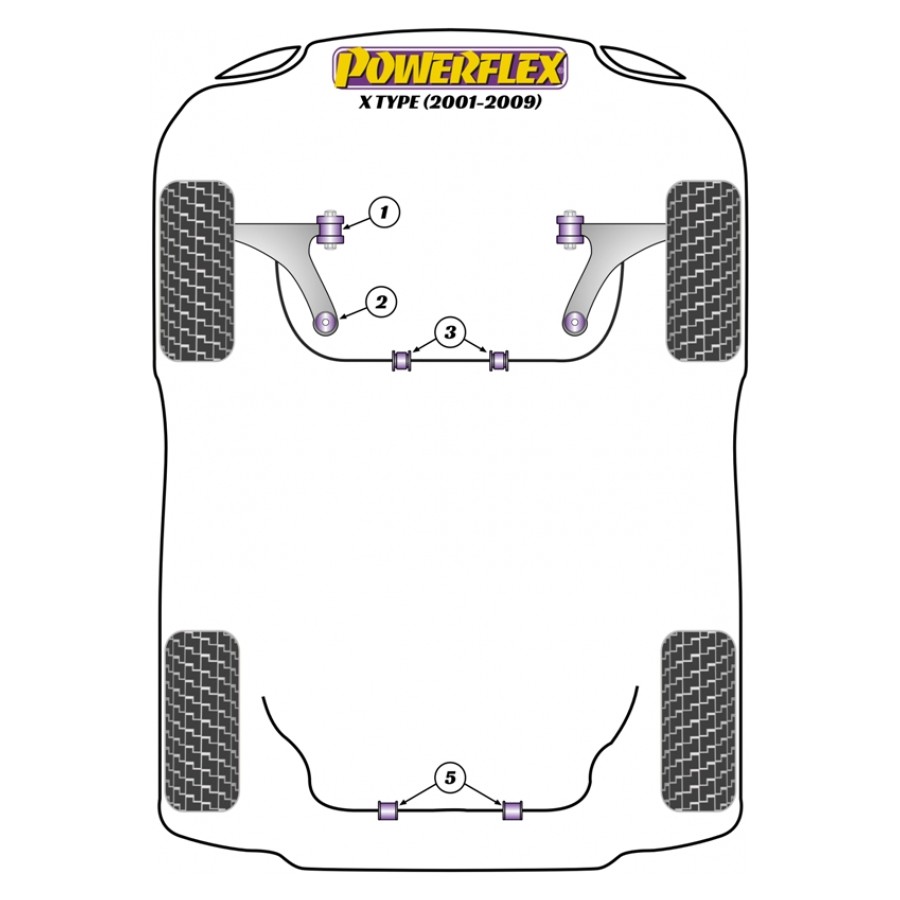 Silent blocs Powerflex Jaguar X Type (2001-2009) 