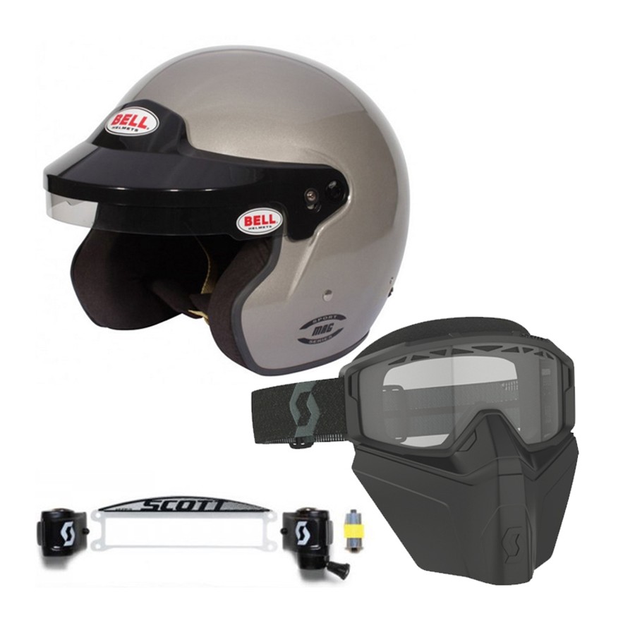 Pack Casque Bell FIA + Masque pare pierre Scott   