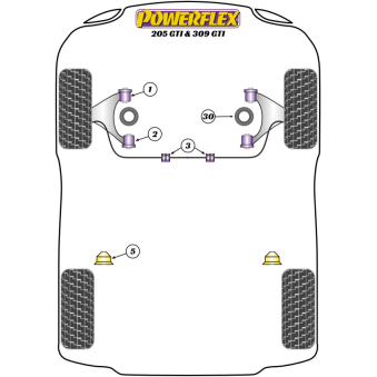 Silent blocs Powerflex Peugeot 205 GTi 
