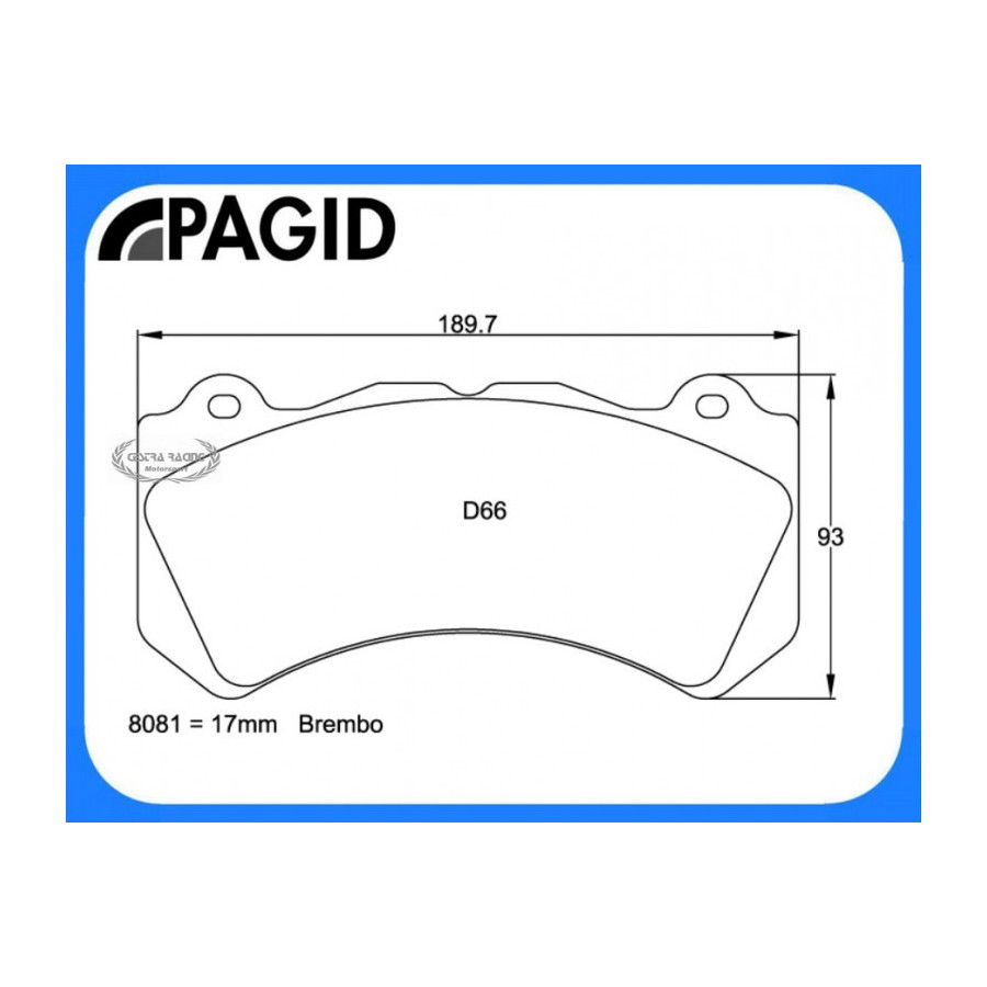 Plaquettes PAGID RSC1 Ferrari F430 (disques céramique) 