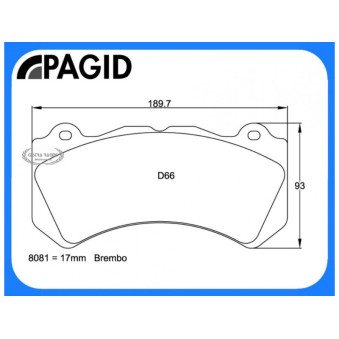 Plaquettes PAGID RSC1 Ferrari F430 (disques céramique) 