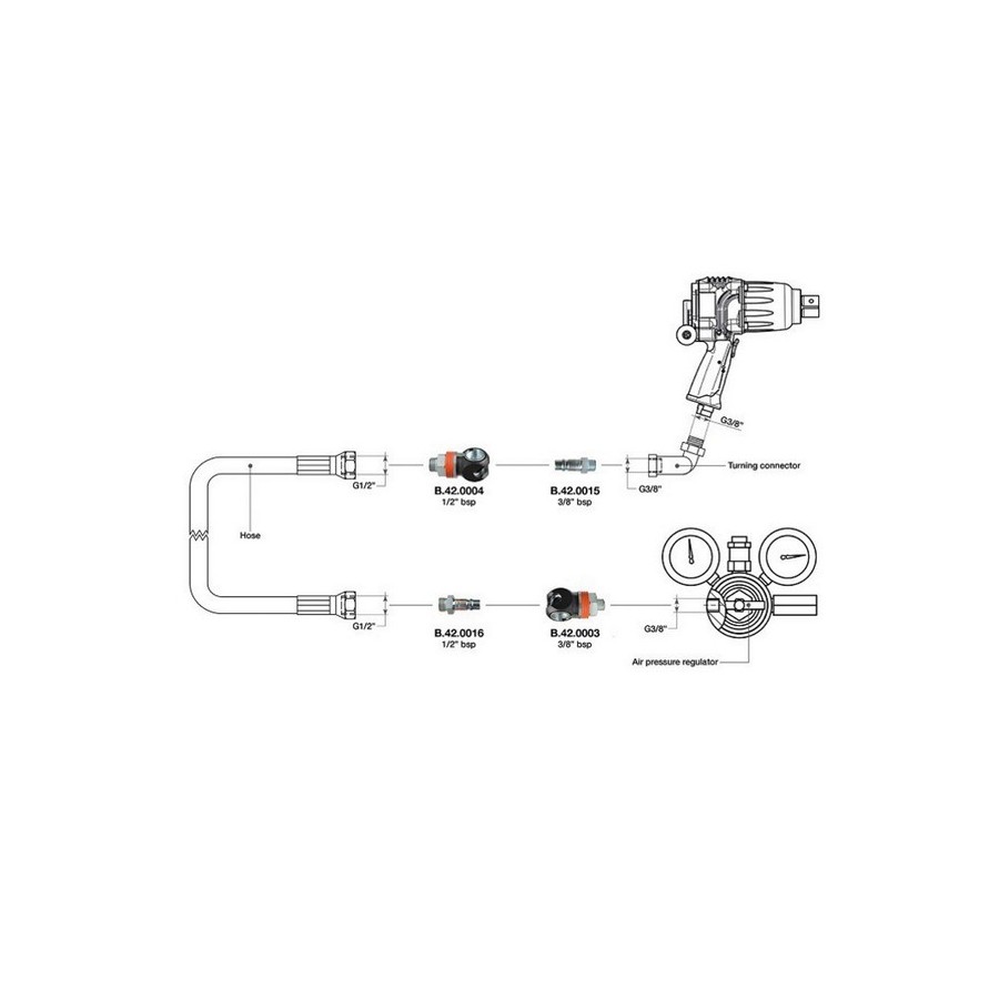 Raccord rapide 3/8" pour pistolets pneumatiques PAOLI